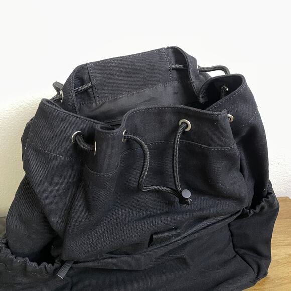 Beis The Rucksack Backpack Black Womens Canvas Pockets Shoulder Straps EUC - Picture 8 of 11
